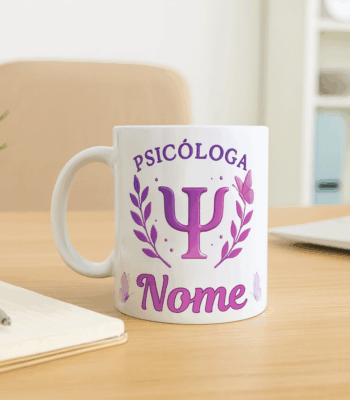 caneca personalizada psicóloga em porcelana de alta qualidade