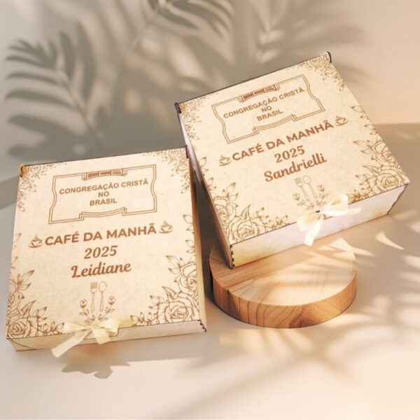 caixa de MDF personalizada com tampa interna e externa gravada