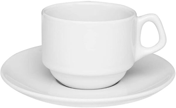 xícara de cerâmica personalizada 180ml com pires com acabamento de qualidade