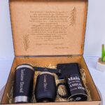 kit de aniversário premium com carteira de couro e caixa MDF personalizada