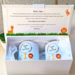 kit convite padrinhos safari com canecas personalizadas e caixa cartonada